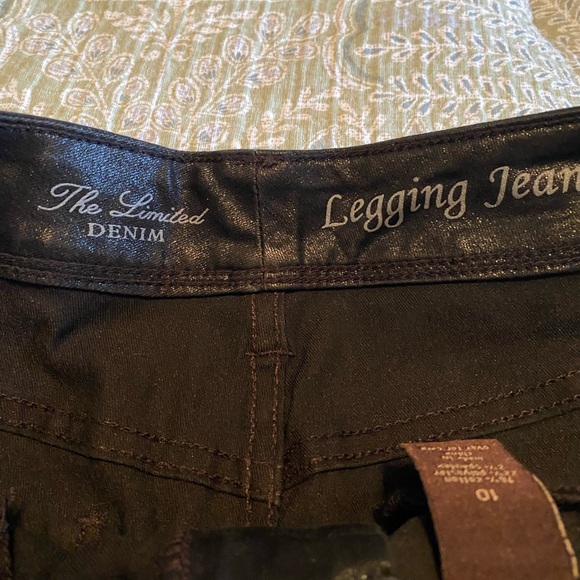 The Limited Denim Shiny Black Straight Leg Jeans a WHBM brand - Picture 5 of 7